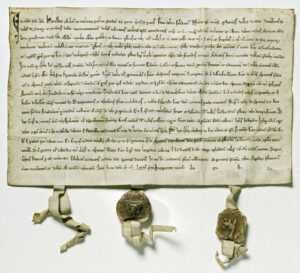 Agreement between the communities of the valleys of Uri, Schwyz and Unterwalden for a shared peace, the Federal Charter of 1291.
