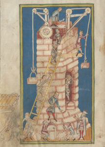 La construction de la tour de Babel dans la Chronique universelle de Rodolphe d’Ems (1200-1254), vers 1340-1350