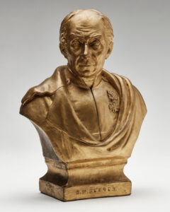 Plaster and gold-bronze bust of General Guillaume-Henri Dufour, by Johann Jakob Oechslin, 1848.