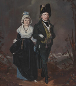Portrait de Charles-François Robert et de son épouse Eléonore, née Humbert Droz, peint par Joseph Reinhart, vers 1797.