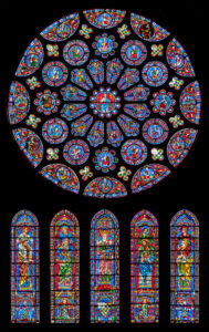 Cathédrale Notre-Dame de Chartres, vitraux du portail sud, 1re moitié du XIIIe siècle.