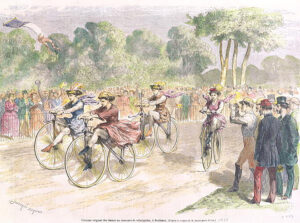 En France, des compétitions de cyclisme féminin sont organisées dès 1868.