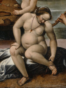 Pregnant woman in Hans Bock’s 'The Baths at Leuk', 1597.