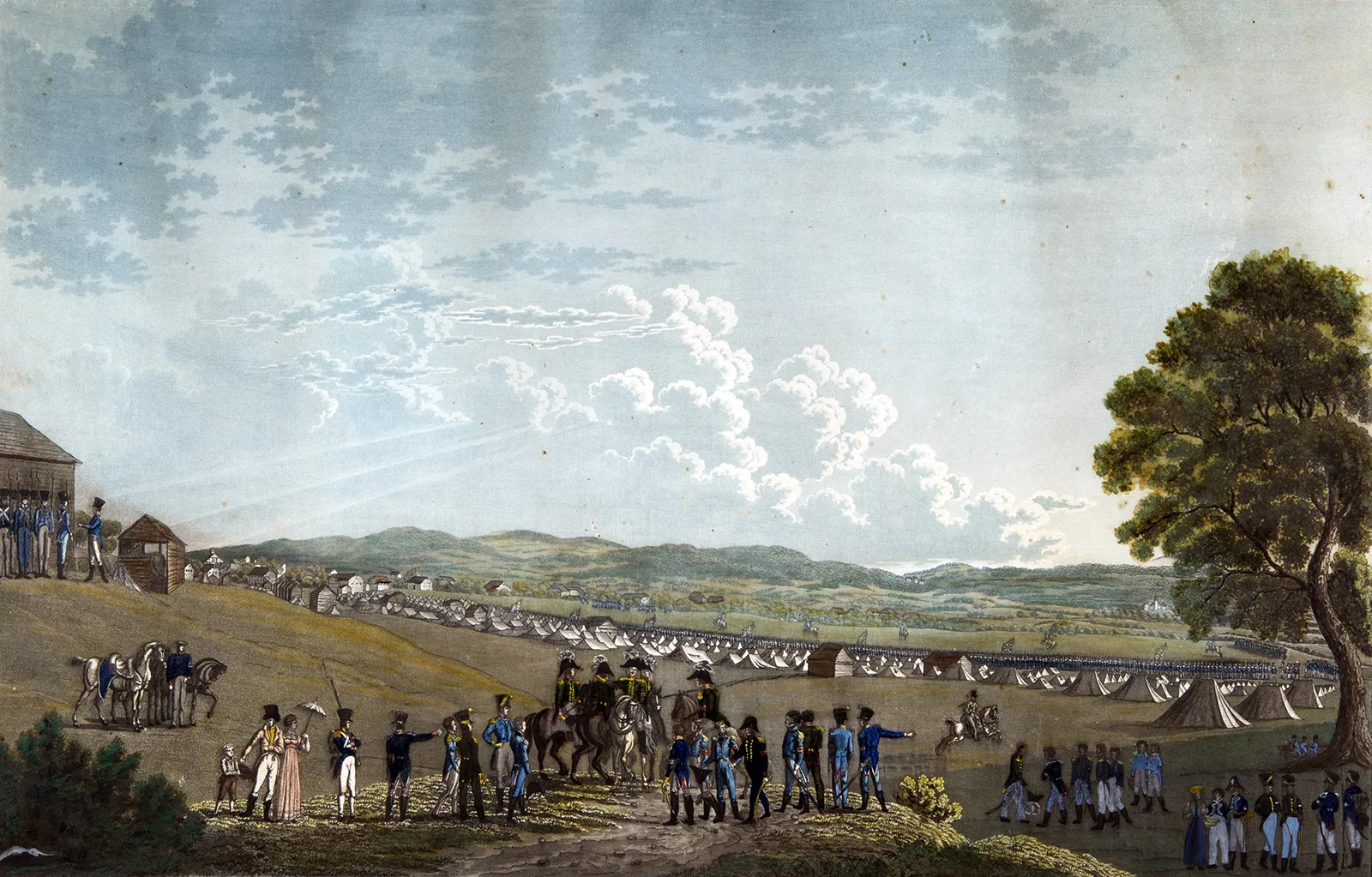 Das erste Eidgenössische Übungslager bei Wohlen im August 1820.