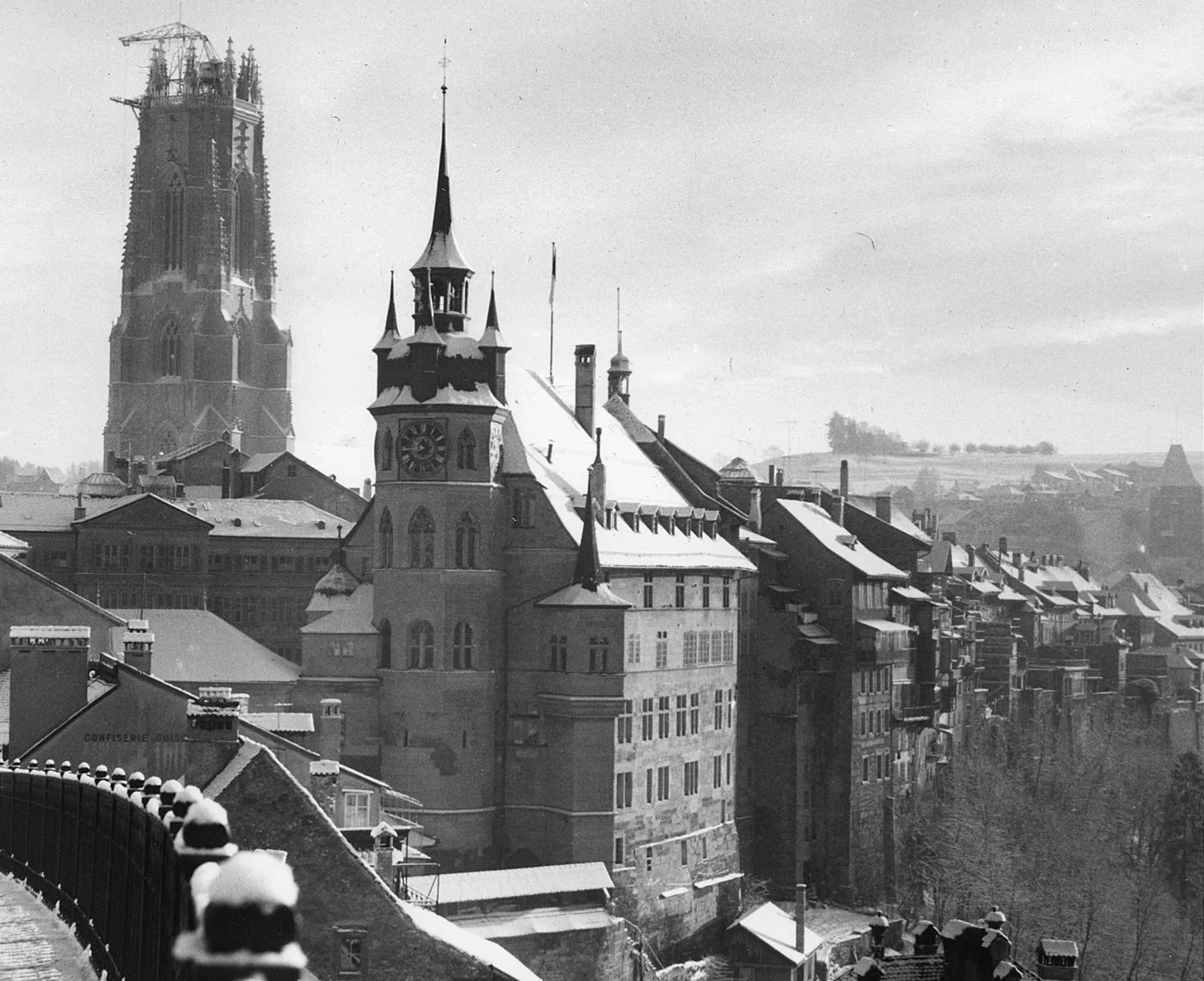 Das Freiburger Rathaus, vor 1966.