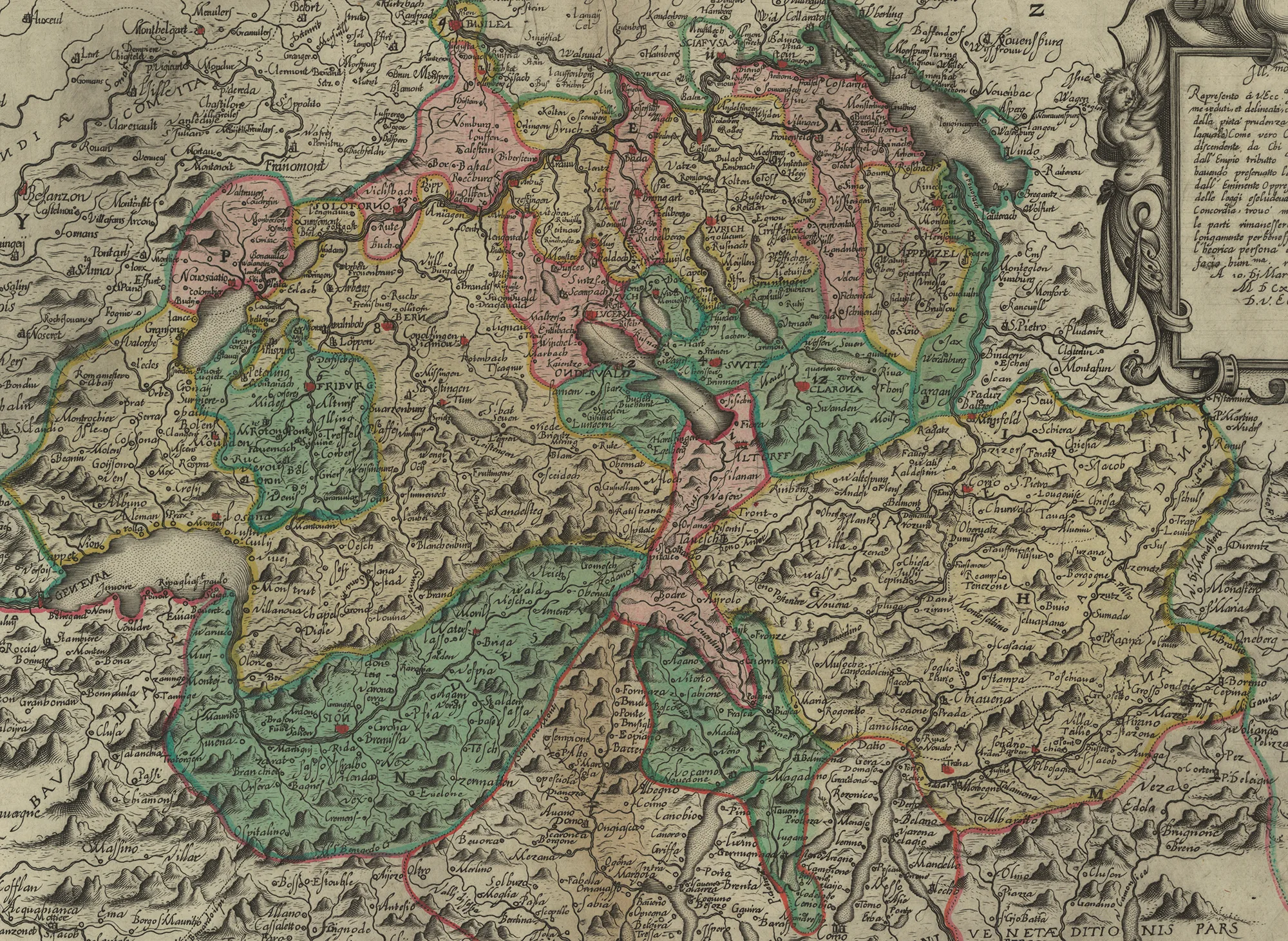 Das Gebiet der heutigen Schweiz um 1622