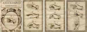Das Gehörlosen-ABC von Juan Pablo Bonet, 1620.