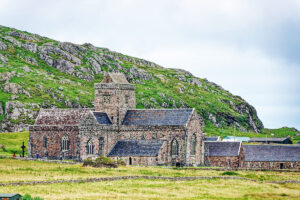 The monastery of Iona on the island of the same name, founded by Saint Columba.