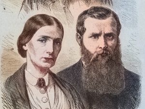 «Missionar Ramseyer und seine Frau»: Das Missionarsehepaar Rose Bontems und Fritz Ramseyer. Mit KI koloriert.