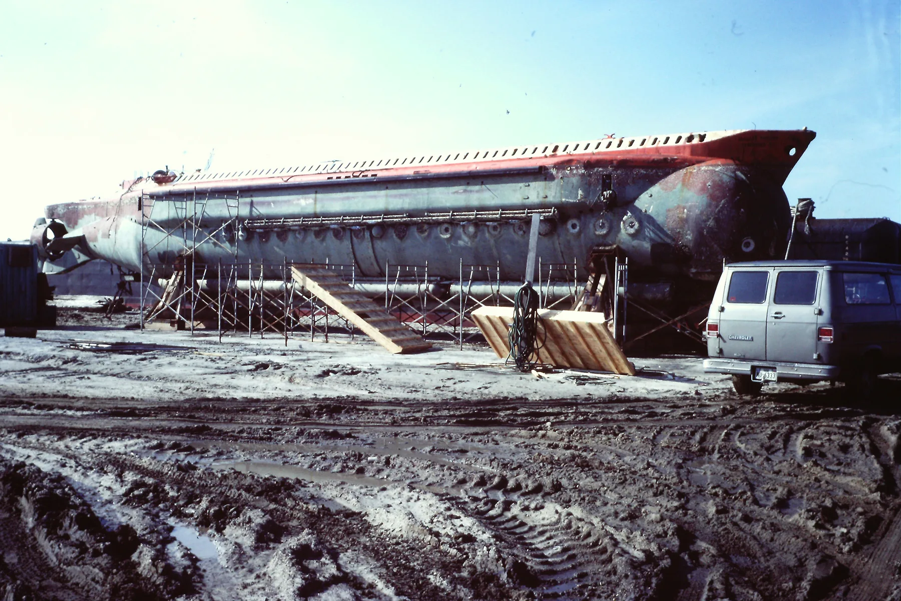 Das von Zeit und Witterungseinflüssen gezeichnete «Mésoscaphe» 1983 in Galveston/Texas.