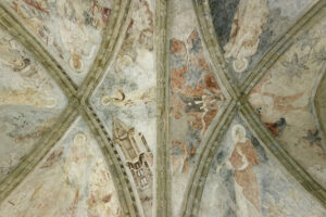 Ceiling painting in the castle chapel.