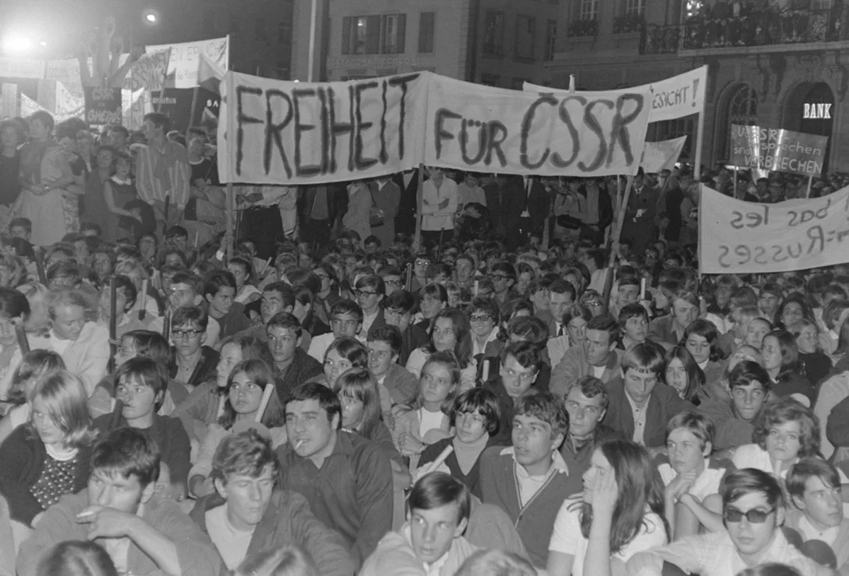 Kundgebung in Bern, Frühherbst 1968.