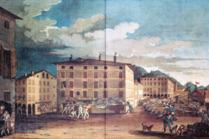 L’insurrection du 15 février 1798, aquarelle de Rocco Torricelli.