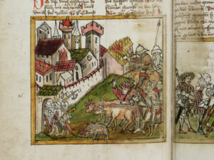 The invasion of the Magyars in St. Gall.