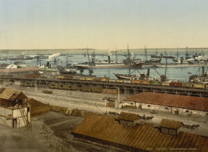 The trading port of Odesa around 1900.