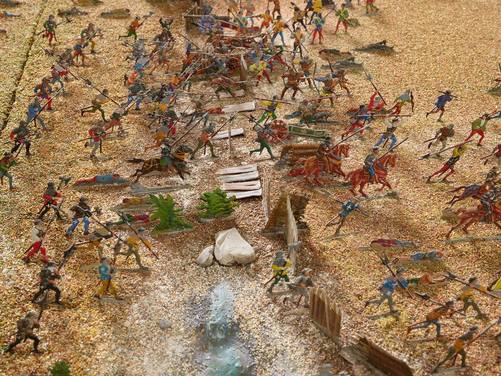 Die Eidgenossen durchbrechen den «Grünhag». Detail aus dem Murtendiorama von Curt F. Kollbrunner