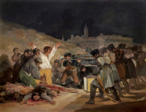 Die Erschiessung der Aufständischen, gemalt von Francisco de Goya, 1814.