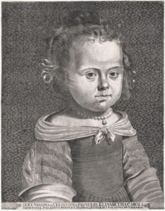 Happier playing with her brother’s wooden swords than with dolls: little Liselotte as a child of about 4 or 5.