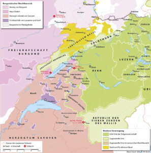 Configuration politique avant les guerres de Bourgogne de 1474 à 1477