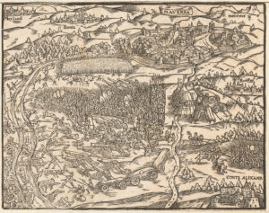 Die Schlacht von Novara in der Stumpf-Chronik von 1534.
