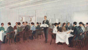 This is how the third-class travellers on the Titanic dined.