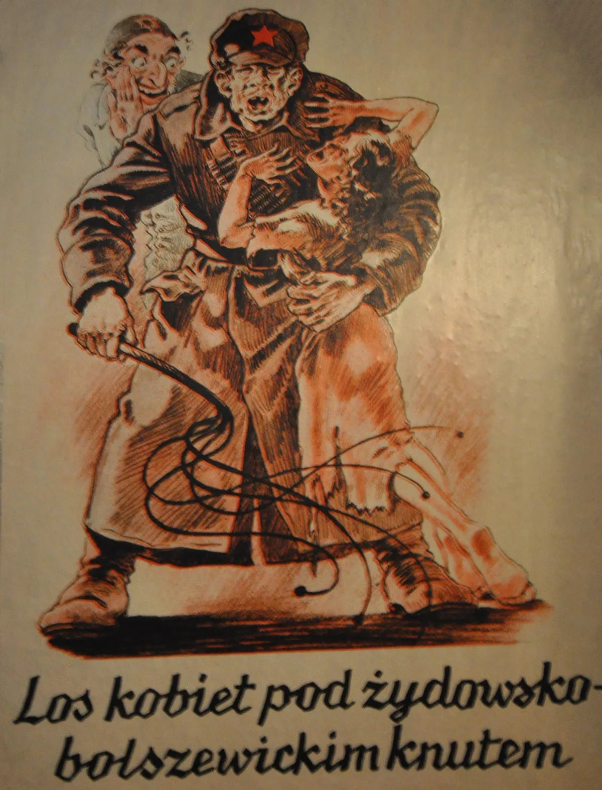 EIA-Propagandaplakat gegen den die jüdisch-bolschewistische Unterdrückung der Frauen.