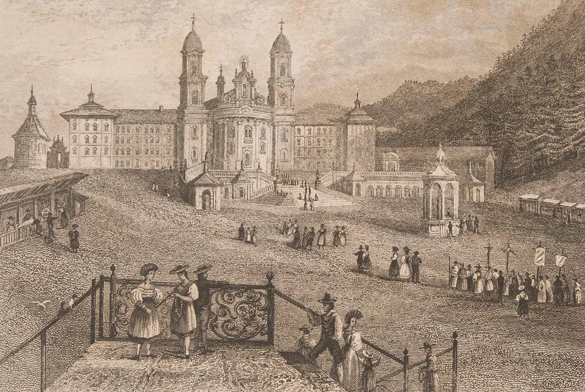 Ansicht von Einsiedeln, um 1870.