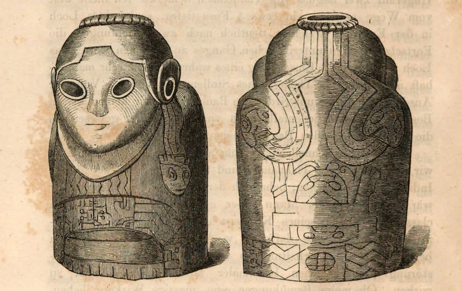 Zeichnung der «Ekeko»-Figur im Buch «Reise durch Südamerika», 1869.