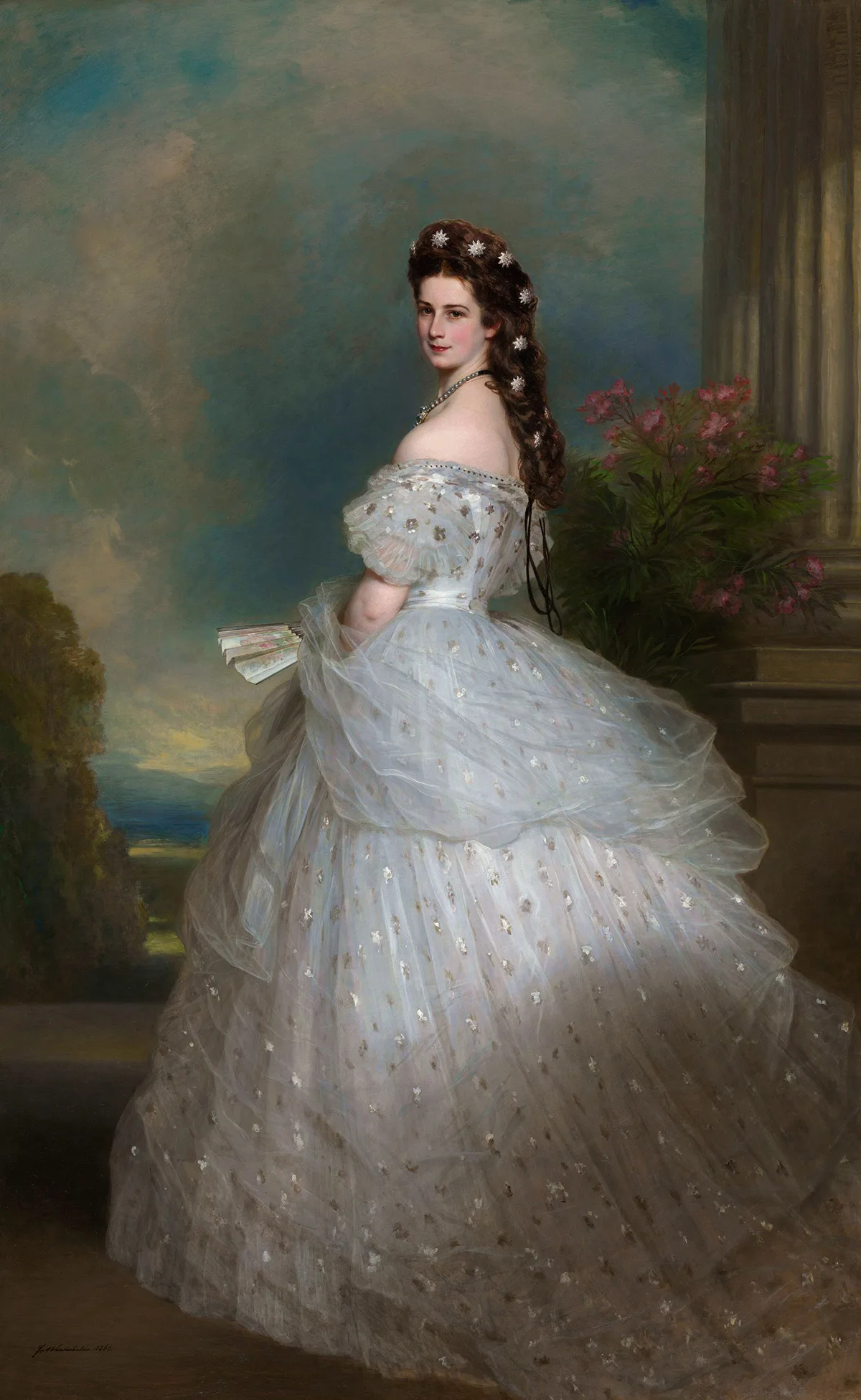 Kaiserin Elisabeth von Österreich (1837-1898), Porträt von Franz Xaver Winterhalter, 1865