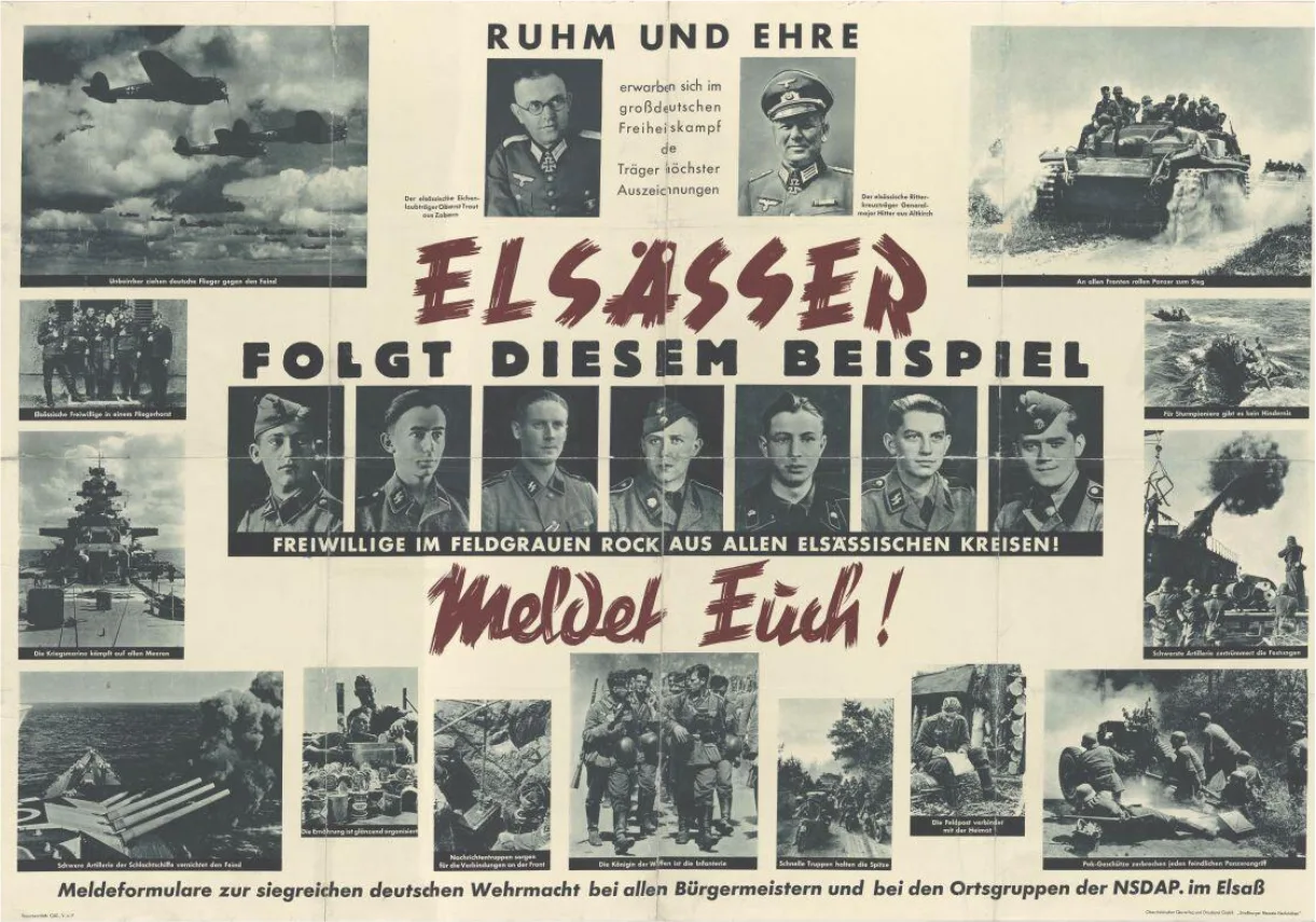 Zeitungsaufruf zum Eintritt in die Wehrmacht.