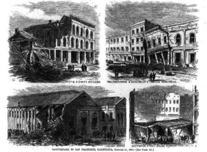 Illustration du séisme de San Francisco dans le Harper’s Weekly, novembre 1868.