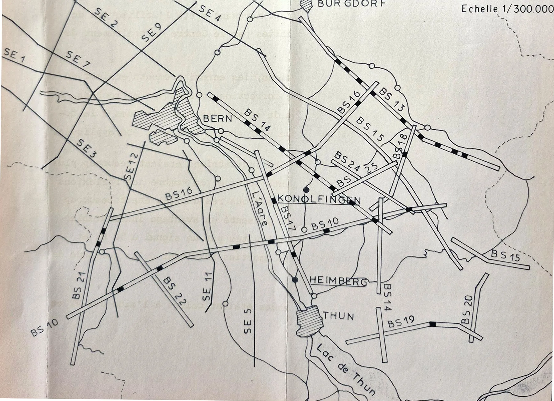 Die abgearbeiteten Messlinien, auf denen südlich von Bern seismische Profile aufgenommen wurden.
