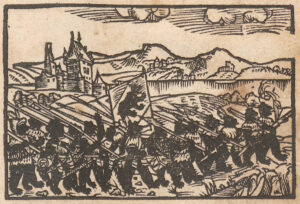 Première de couverture d’une chanson populaire relatant la guerre contre la maison de Savoie et la conquête du canton de Vaud par les Bernois en 1536.