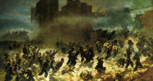 The conquest of Rome of 1870. Painting by Carlo Ademollo, 1880.