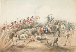 L’émeute de la palissade d’Eureka, Ballarat, John Black Henderson, 1854.