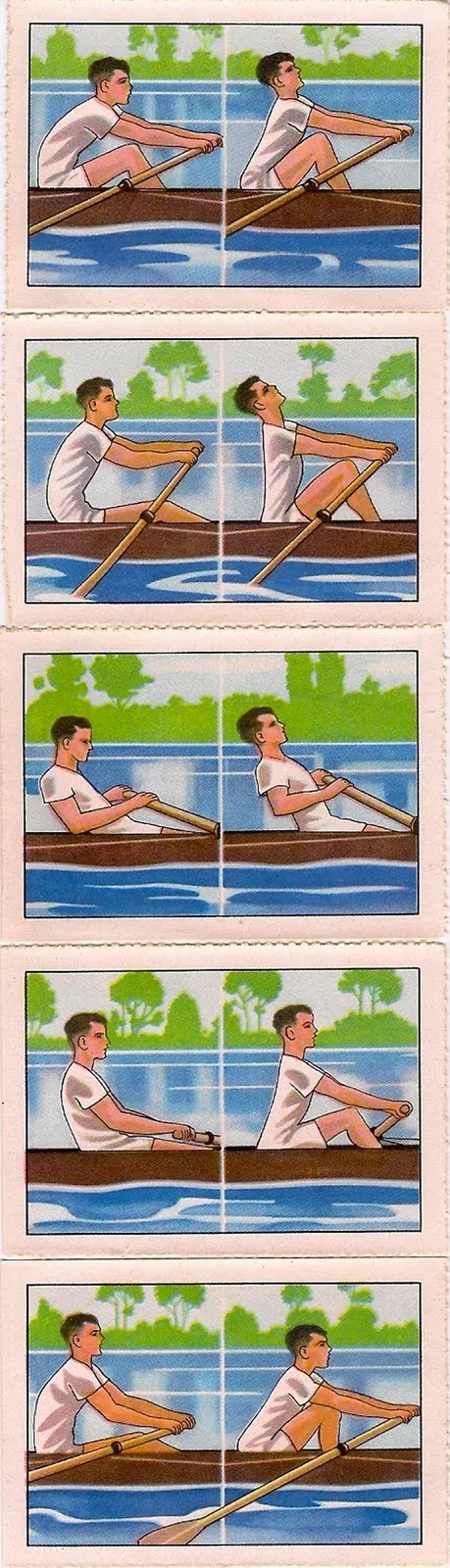 The Fairbairn style (left) and the earlier style (right), depicted on trading cards, which were enclosed in Nestlé chocolate packs in the 1930s.
