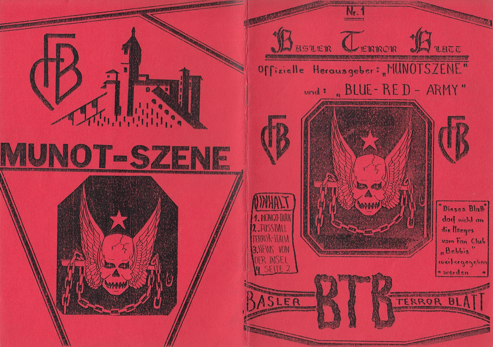 Cover des Fanzine «Basler Terror Blatt» von 1983