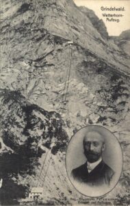 Wilhelm Feldmann wurde auch einer Postkarte zur Eröffnung des Aufzugs veröffentlicht.