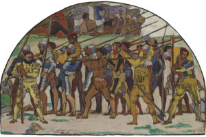 Étude pour le troisième carton de la peinture murale représentant La Retraite de Marignan, vers 1897.