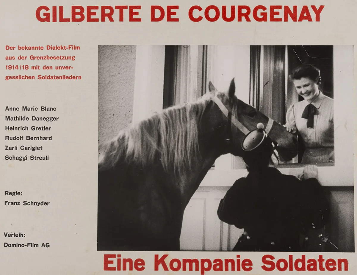 Filmplakat mit Hauptdarstellerin Anne-Marie Blanc in der Rolle der Gilberte de Courgenay.