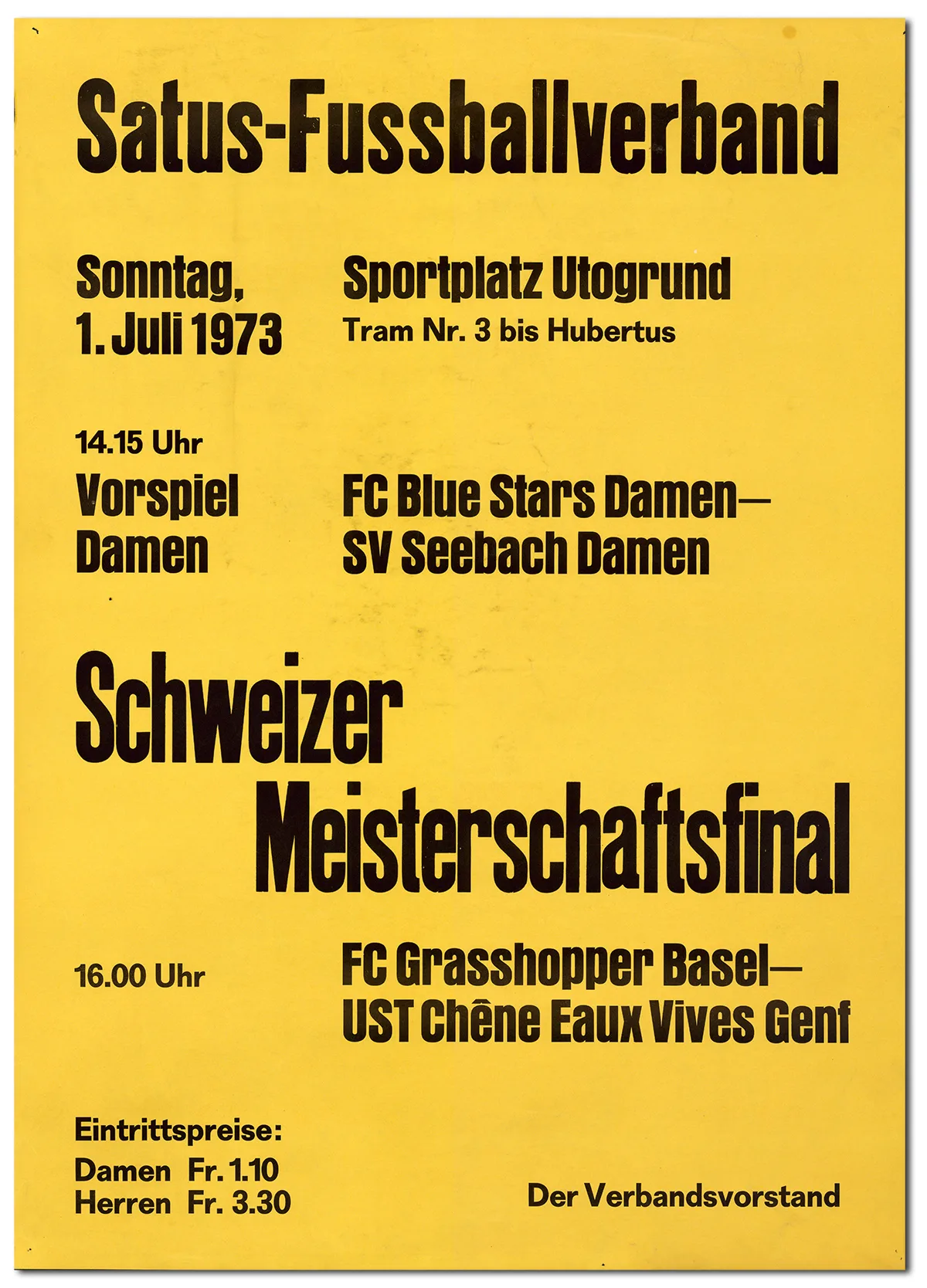 Als die Grasshoppers aus Basel kamen und die Damen weniger Eintritt bezahlen mussten: Finalspiel der Schweizer Arbeiterfussball-Meisterschaft 1973.