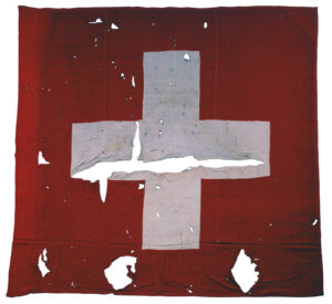 Flag that flew on the Swiss Embassy in Berlin in 1945.