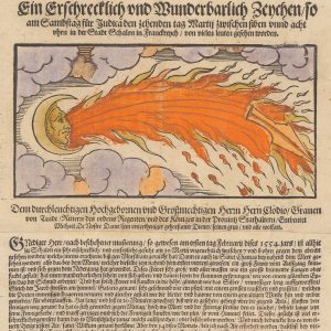 Leaflets from the collection of the Zentralbibliothek Zürich show various natural phenomena that are interpreted as divine signs.