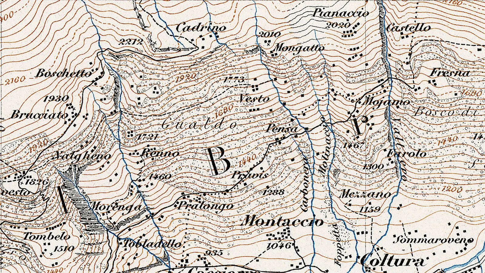 Ausschnitt aus der Karte LT TA 520 "Maloja", 1876.