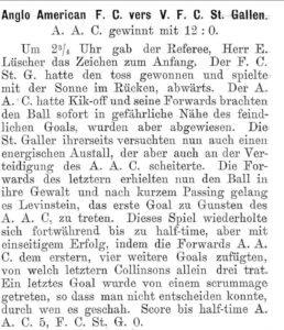 Anglicismes à gogo: article du journal Schweizer Sportblatt, novembre 1898.