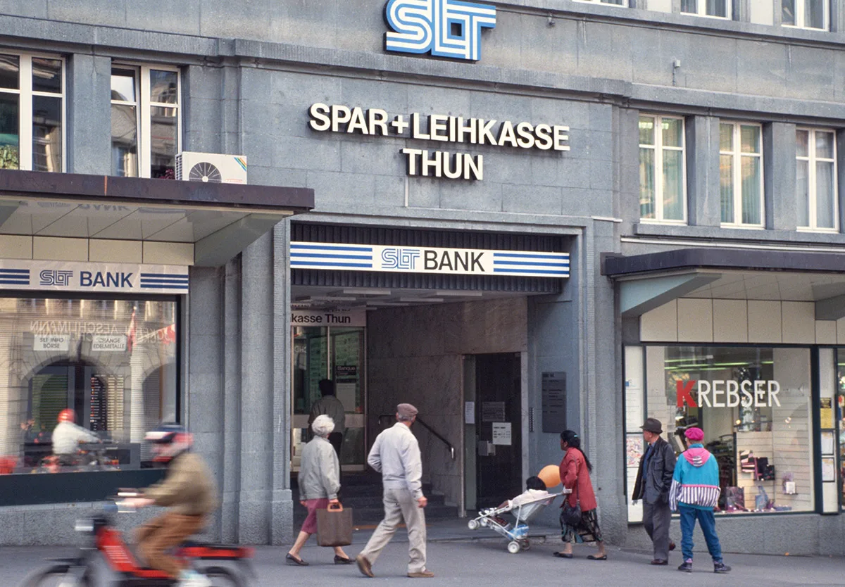 Foto der Spar- und Leihkasse Thun von 1991.