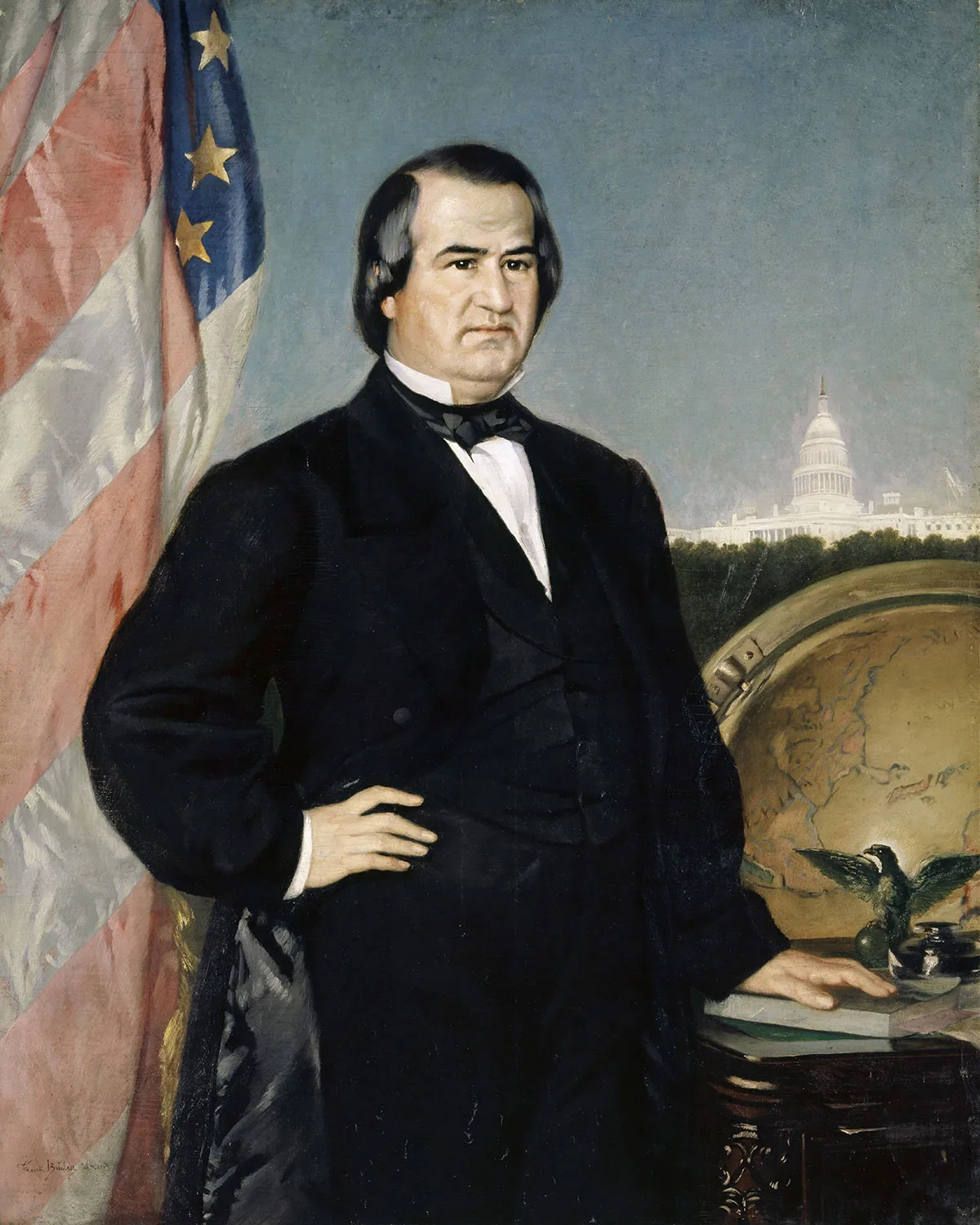 Der amerikanische Präsident Andrew Johnson, gemalt von Frank Buchser, 1866.