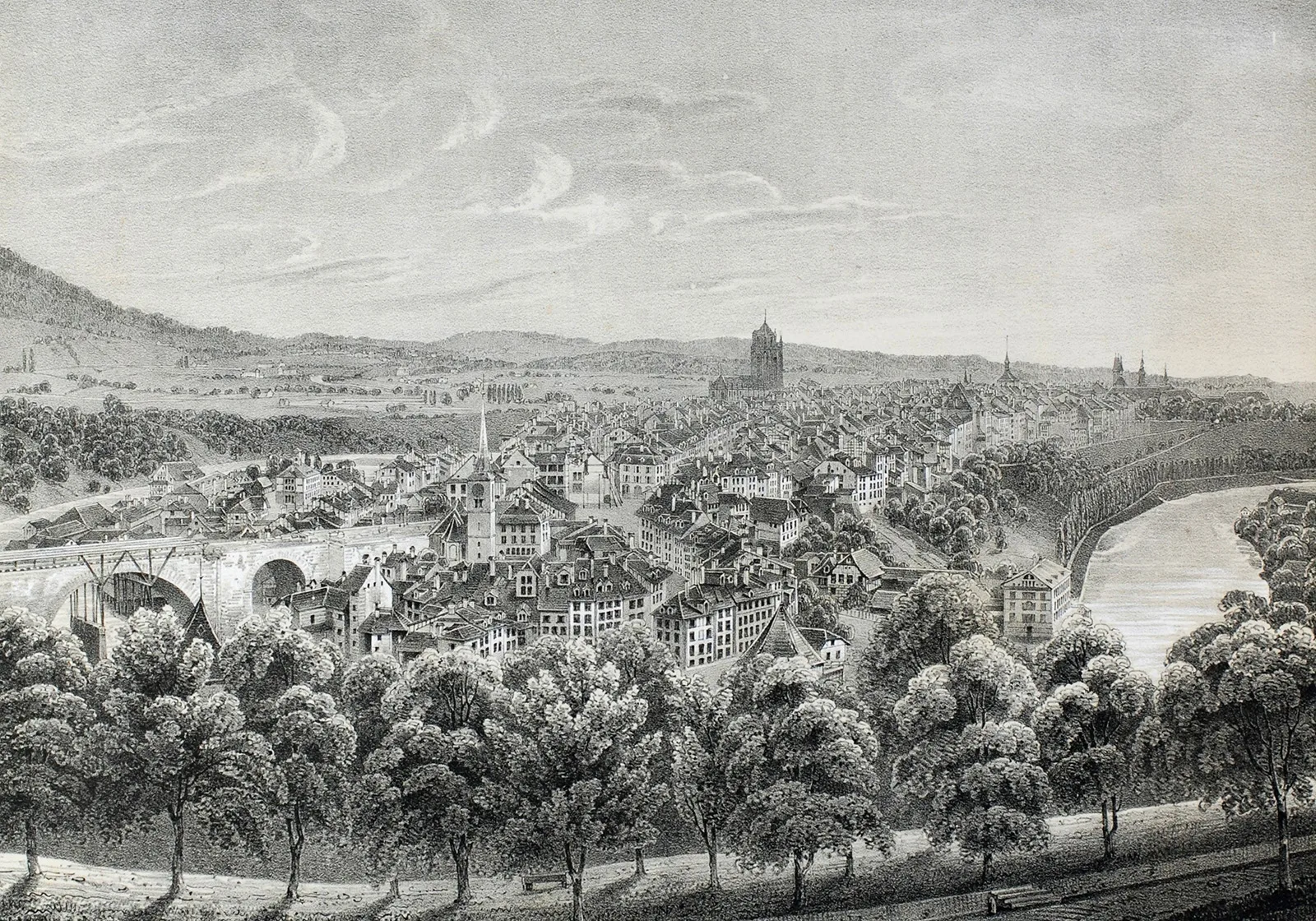 Ansicht aus Möllingers Mappenwerk: Bern, 1844.