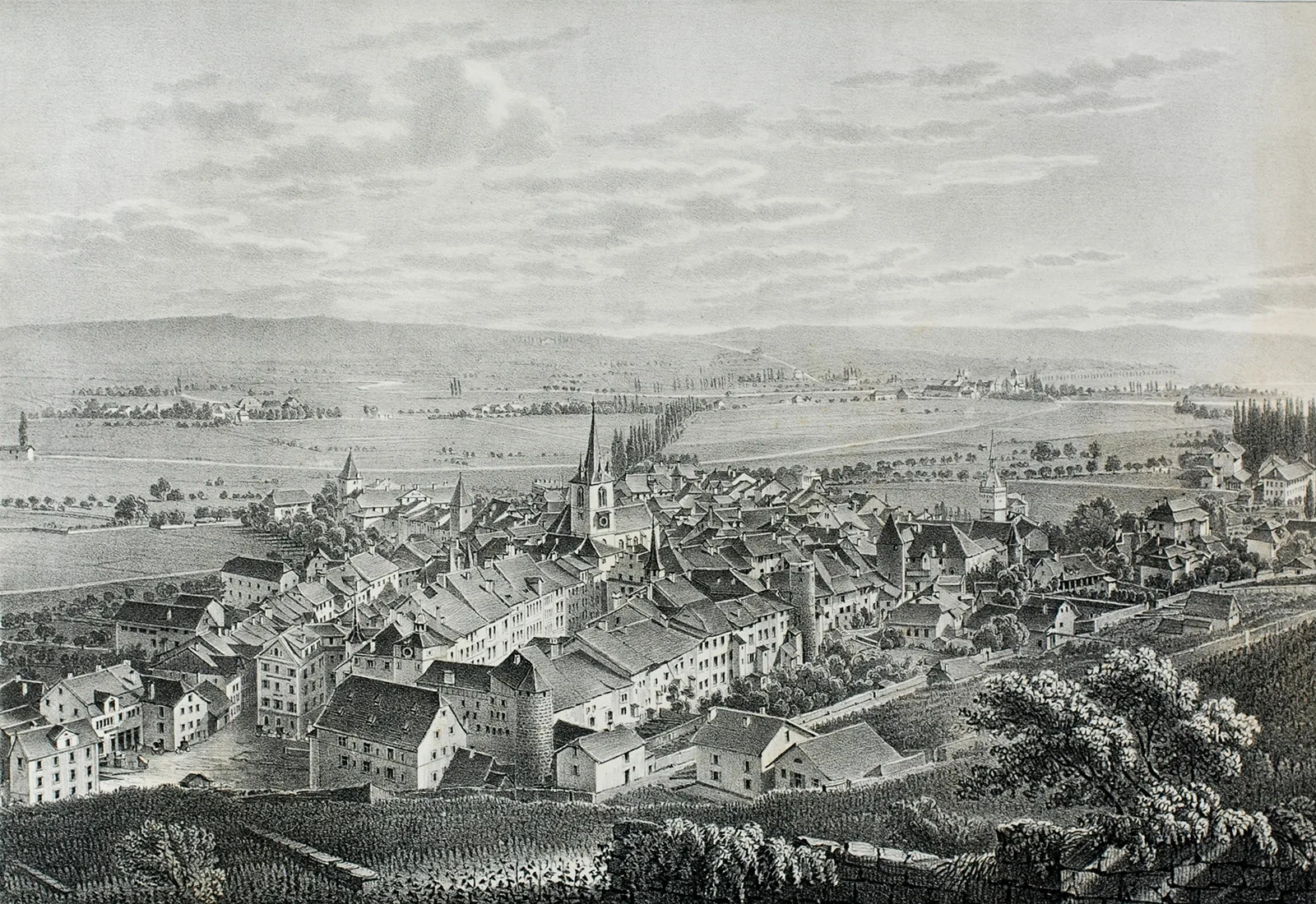 Ansicht aus Möllingers Mappenwerk: Biel, 1844.