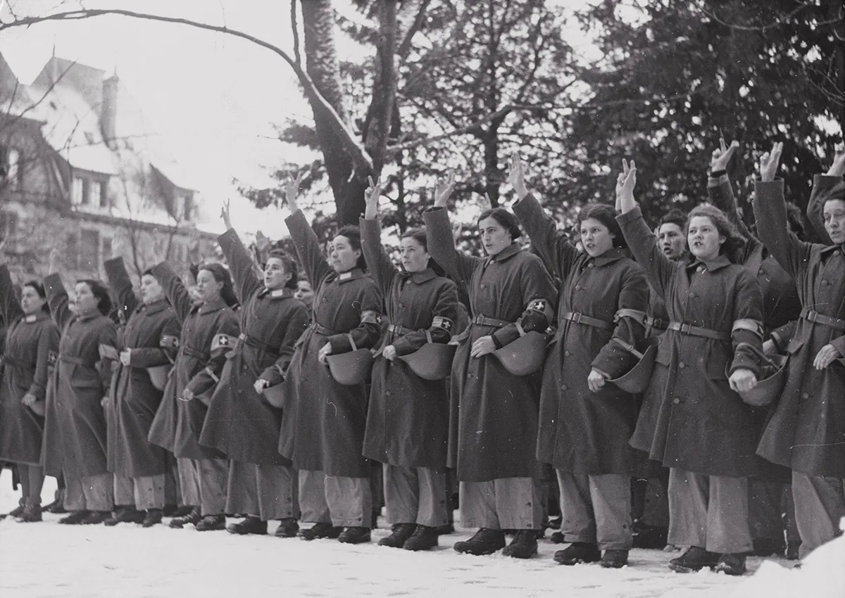 Frauen des passiven Luftschutzes während des Zweiten Weltkriegs in Vevey.